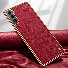 Coque Luxe Cuir Housse Etui S09 pour Samsung Galaxy S21 FE 5G Rouge