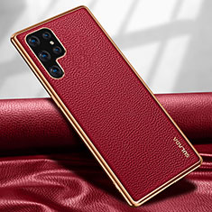 Coque Luxe Cuir Housse Etui S09 pour Samsung Galaxy S23 Ultra 5G Rouge