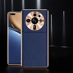Coque Luxe Cuir Housse Etui S10 pour Xiaomi Mi 12S Ultra 5G Bleu