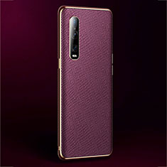 Coque Luxe Cuir Housse Etui U02 pour Oppo Find X2 Pro Vin Rouge