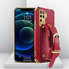 Coque Luxe Cuir Housse Etui XD1 pour Oppo F19 Pro Rouge