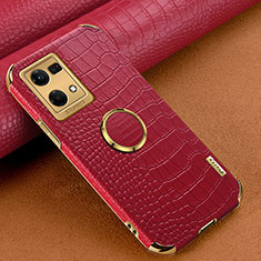 Coque Luxe Cuir Housse Etui XD1 pour Oppo Reno7 4G Rouge