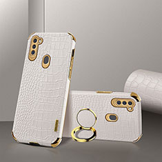 Coque Luxe Cuir Housse Etui XD1 pour Samsung Galaxy A11 Blanc