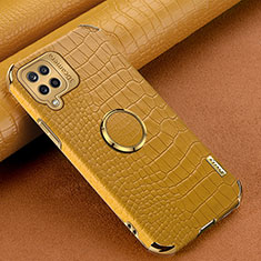 Coque Luxe Cuir Housse Etui XD1 pour Samsung Galaxy A12 Nacho Jaune