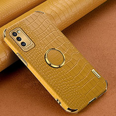 Coque Luxe Cuir Housse Etui XD1 pour Samsung Galaxy A41 Jaune