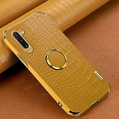 Coque Luxe Cuir Housse Etui XD1 pour Samsung Galaxy Note 10 5G Jaune