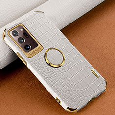 Coque Luxe Cuir Housse Etui XD1 pour Samsung Galaxy Note 20 Ultra 5G Blanc