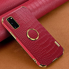 Coque Luxe Cuir Housse Etui XD1 pour Samsung Galaxy S20 5G Rouge