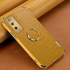 Coque Luxe Cuir Housse Etui XD1 pour Samsung Galaxy S20 FE 4G Jaune