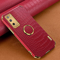Coque Luxe Cuir Housse Etui XD1 pour Samsung Galaxy S20 Lite 5G Rouge