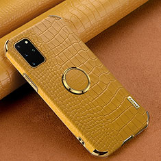 Coque Luxe Cuir Housse Etui XD1 pour Samsung Galaxy S20 Plus Jaune