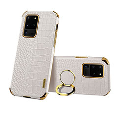 Coque Luxe Cuir Housse Etui XD1 pour Samsung Galaxy S20 Ultra 5G Blanc
