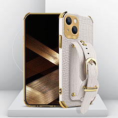 Coque Luxe Cuir Housse Etui XD2 pour Apple iPhone 14 Plus Blanc