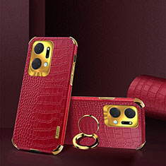 Coque Luxe Cuir Housse Etui XD2 pour Huawei Honor X7a Rouge