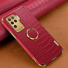 Coque Luxe Cuir Housse Etui XD2 pour Oppo F19 Pro Rouge