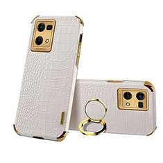 Coque Luxe Cuir Housse Etui XD2 pour Oppo Reno7 4G Blanc