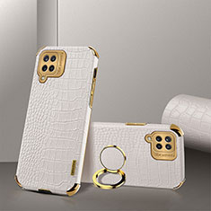 Coque Luxe Cuir Housse Etui XD2 pour Samsung Galaxy A12 Nacho Blanc