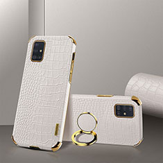 Coque Luxe Cuir Housse Etui XD2 pour Samsung Galaxy A51 4G Blanc