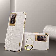 Coque Luxe Cuir Housse Etui XD2 pour Samsung Galaxy Note 20 Ultra 5G Blanc