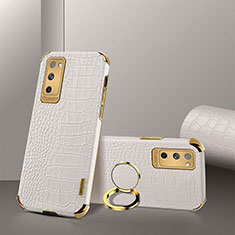 Coque Luxe Cuir Housse Etui XD2 pour Samsung Galaxy S20 FE 4G Blanc