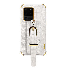 Coque Luxe Cuir Housse Etui XD2 pour Samsung Galaxy S20 Ultra 5G Blanc