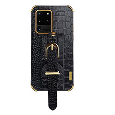 Coque Luxe Cuir Housse Etui XD2 pour Samsung Galaxy S20 Ultra 5G Noir
