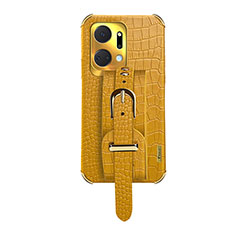 Coque Luxe Cuir Housse Etui XD3 pour Huawei Honor X7a Jaune
