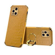 Coque Luxe Cuir Housse Etui XD3 pour Oppo Find X3 5G Jaune