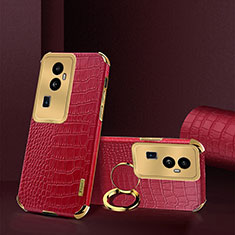 Coque Luxe Cuir Housse Etui XD3 pour Oppo Reno10 Pro+ Plus 5G Rouge