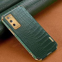 Coque Luxe Cuir Housse Etui XD3 pour Samsung Galaxy S20 Lite 5G Vert