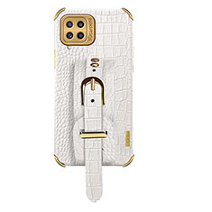 Coque Luxe Cuir Housse Etui XD5 pour Samsung Galaxy M32 4G Blanc