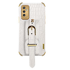 Coque Luxe Cuir Housse Etui XD5 pour Samsung Galaxy M52 5G Blanc