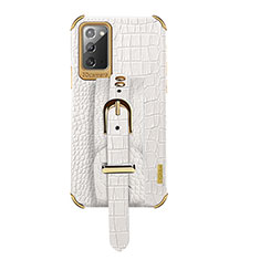Coque Luxe Cuir Housse Etui XD5 pour Samsung Galaxy Note 20 5G Blanc