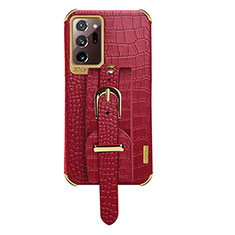 Coque Luxe Cuir Housse Etui XD5 pour Samsung Galaxy Note 20 Ultra 5G Rouge