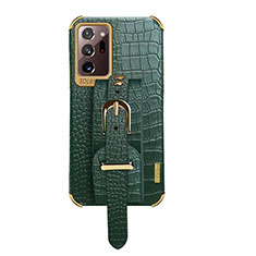 Coque Luxe Cuir Housse Etui XD5 pour Samsung Galaxy Note 20 Ultra 5G Vert