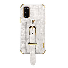 Coque Luxe Cuir Housse Etui XD5 pour Samsung Galaxy S20 5G Blanc
