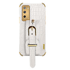 Coque Luxe Cuir Housse Etui XD5 pour Samsung Galaxy S20 FE 4G Blanc