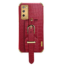 Coque Luxe Cuir Housse Etui XD5 pour Samsung Galaxy S20 FE 4G Rouge