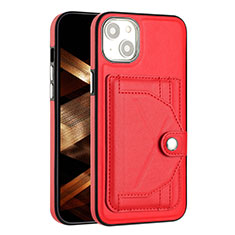 Coque Luxe Cuir Housse Etui Y01B pour Apple iPhone 15 Rouge