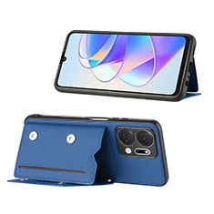 Coque Luxe Cuir Housse Etui Y01B pour Huawei Honor X7a Bleu