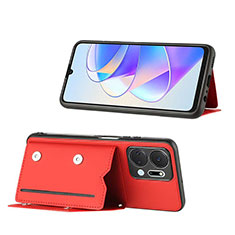 Coque Luxe Cuir Housse Etui Y01B pour Huawei Honor X7a Rouge