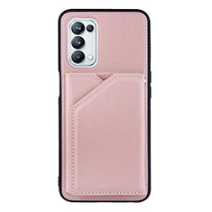 Coque Luxe Cuir Housse Etui Y01B pour OnePlus Nord N200 5G Or Rose