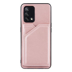 Coque Luxe Cuir Housse Etui Y01B pour Oppo A95 4G Or Rose