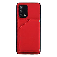 Coque Luxe Cuir Housse Etui Y01B pour Oppo A95 4G Rouge