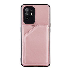Coque Luxe Cuir Housse Etui Y01B pour Oppo F19 Pro+ Plus 5G Or Rose