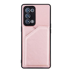 Coque Luxe Cuir Housse Etui Y01B pour Oppo Reno6 Pro 5G Or Rose