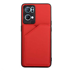 Coque Luxe Cuir Housse Etui Y01B pour Oppo Reno7 Pro 5G Rouge