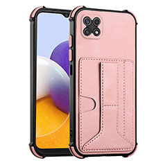Coque Luxe Cuir Housse Etui Y01B pour Samsung Galaxy F42 5G Or Rose