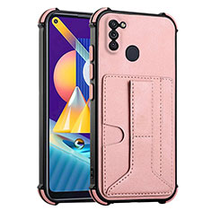 Coque Luxe Cuir Housse Etui Y01B pour Samsung Galaxy M11 Or Rose