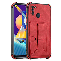 Coque Luxe Cuir Housse Etui Y01B pour Samsung Galaxy M11 Rouge